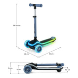 Premium 3-Wheel Foldable Kids Scooter with RGB Rainbow LED Deck & Flashing Wheels