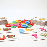 English Letter Identification Card Wooden Alphabet Puzzle Game