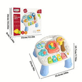 Baby Musical Activity Table – 2-in-1 Cartoon Steering Wheel Driving & Piano Game Center