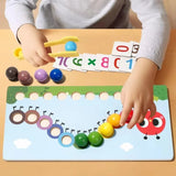 Wooden caterpillar Learn math bead set
