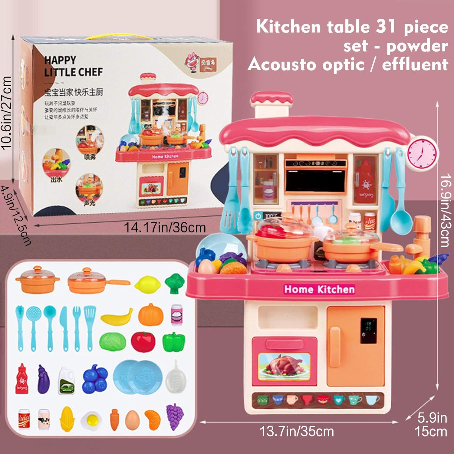 32 Piece DIY Kitchen play house for Girls - KidoKraze