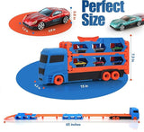 2-in-1 Transforming Truck Playset with Race Track & 6 Alloy Cars