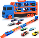 2-in-1 Transforming Truck Playset with Race Track & 6 Alloy Cars