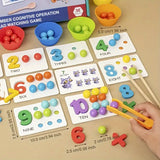 Wooden Clip Beads & Number Cognitive Operation Matching Game