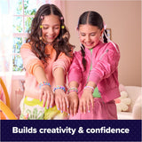 KidoKraze DIY bracelet maker machine kit for kids with colorful beads and tools for creating custom bracelets.