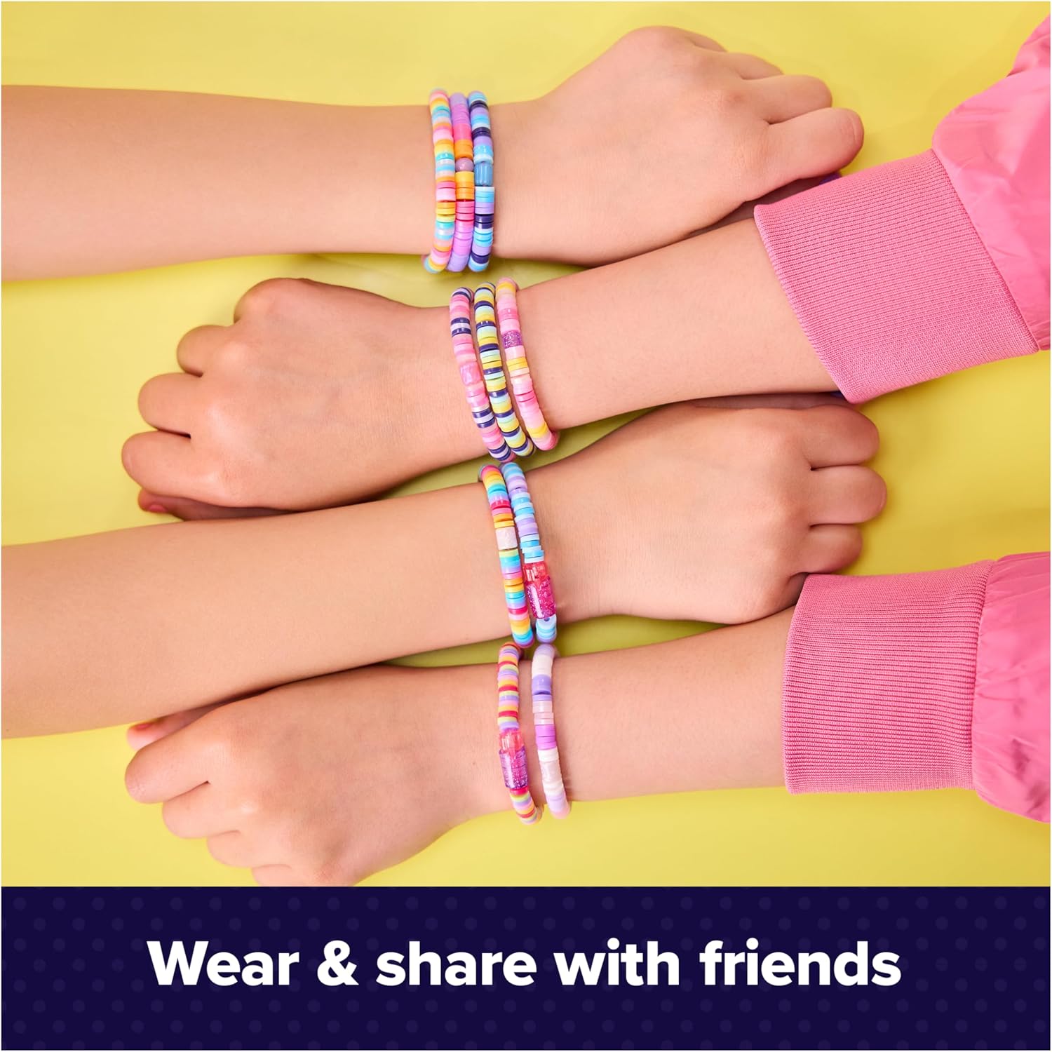 KidoKraze DIY bracelet maker machine kit for kids with colorful beads and tools for creating custom bracelets.