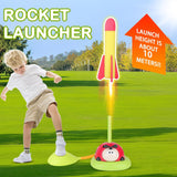3 In 1 Musical Jump, Ring Toss Game, Stomps &Rocket Launcher for Kids