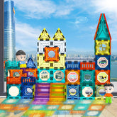 Transparent Magnetic Tiles Building Blocks