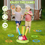 3 In 1 Musical Jump, Ring Toss Game, Stomps &Rocket Launcher for Kids