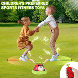 3 In 1 Musical Jump, Ring Toss Game, Stomps &Rocket Launcher for Kids