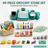 Kids Pretend Play Grocery Store Cash Register Toy Set-49 Pcs