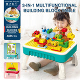 3 In 1 Multifuntional Building Blocks Table For Kids