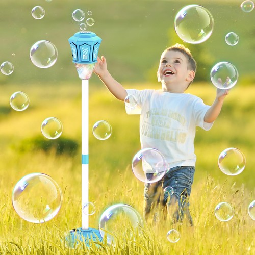 KidoKraze Bubble Torch Fun Garden Lamp toy with colorful LED lights and battery operation, resembling a street lamp with bubbles.