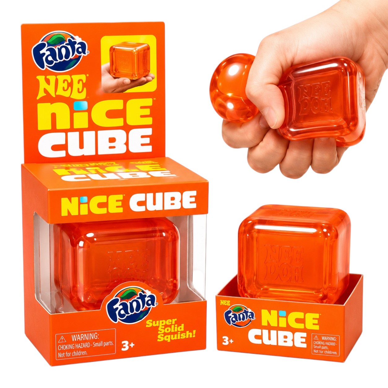 KidoKraze Nee Doh Nice Cube sensory squeeze stress toy with colorful, textured silicone surface for stress relief and tactile play.