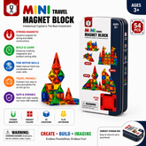 Mini Travel Magnetic Blocks 54 piece