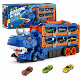 2-in-1 Foldable Dinosaur Truck With 6 pcs Cars and Racing Track