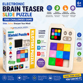 Electronic Brain Teaser Slide Puzzle Game – 1000+ Challenges Klotski Puzzle with LED Display