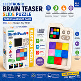 Electronic Brain Teaser Slide Puzzle Game – 1000+ Challenges Klotski Puzzle with LED Display