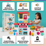 Toys Kitchen Cooking Set with Spray Effect – 50 Accessories Pretend Play Kitchen