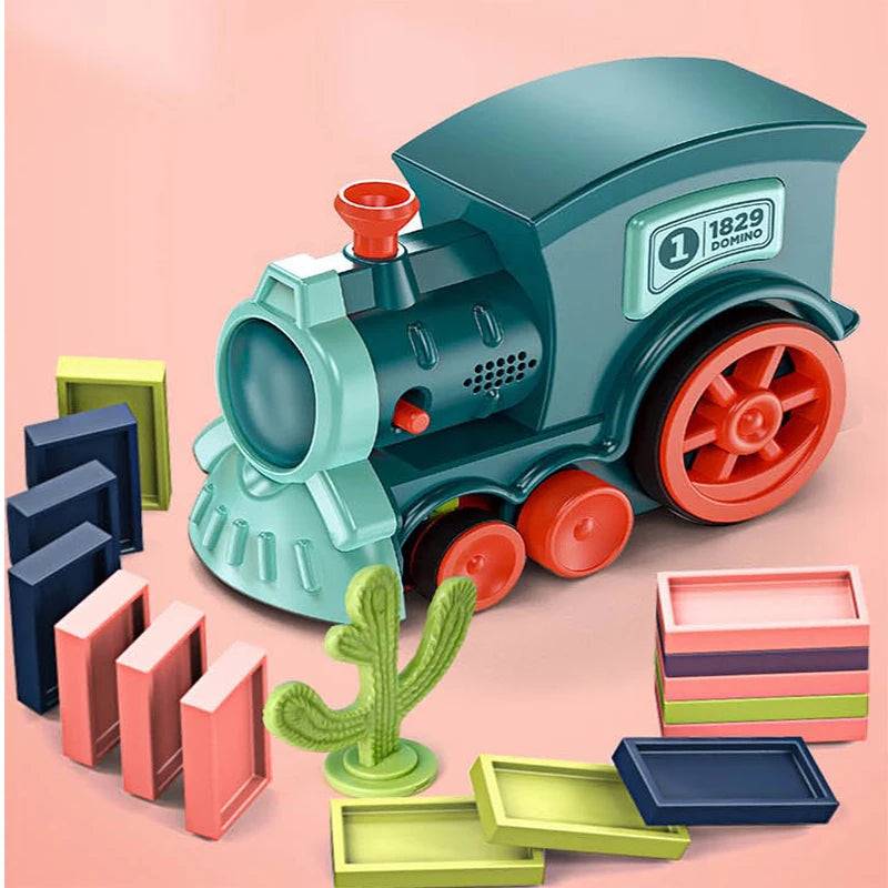 Electric Domino Train Set Automatic Laying Dominoes Brick Blocks - KidoKraze