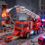 Rescue Fire Truck Playset with Mini Vehicle Ejection Launcher