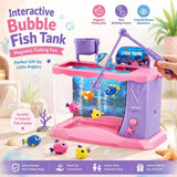 Interactive Bubble Fish Tank Toy with Magnetic Fishing Rod