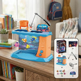 Interactive Bubble Fish Tank Toy with Magnetic Fishing Rod