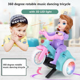 LED Lit Dancing Tricycle Rotating Electric Toy with Lights - KidoKraze