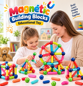 KidoKraze magnetic building blocks for kids, colorful plastic construction toys for creative play and STEM learning.