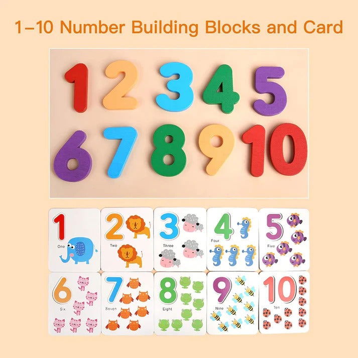 Mathematics Enlightenment Teaching Aids Wooden Card Game For Kids - KidoKraze