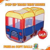 Pop Up Bus Play Tent House With 50 Soft Balls