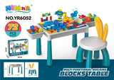 Kids Building Blocks Table with Chair & Learning Station