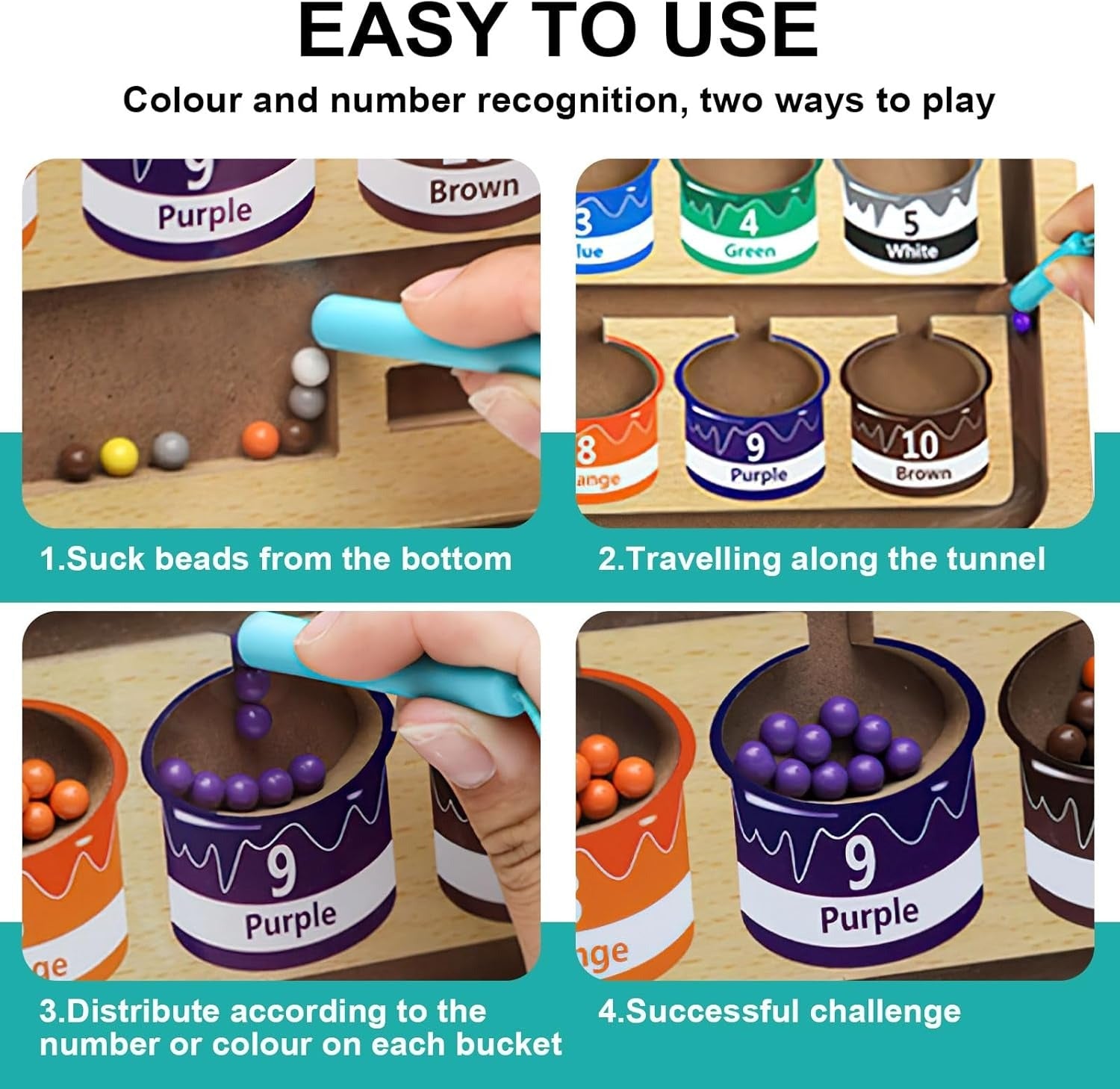 Wooden Magnetic Color Counting Sorting Maze - KidoKraze