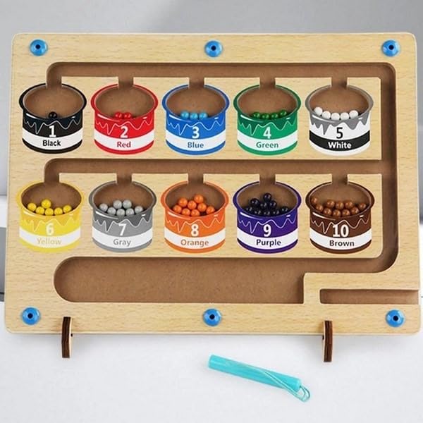 Wooden Magnetic Color Counting Sorting Maze - KidoKraze