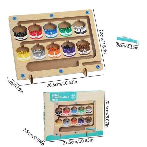 Wooden Magnetic Color Counting Sorting Maze - KidoKraze