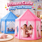 KidoKraze princess castle play tent for girls, featuring colorful castle design with windows and a door for imaginative play.