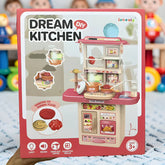 KidoKraze DIY kitchen play house for girls, colorful toy set with realistic kitchen accessories and play features