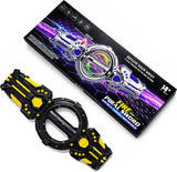 KidoKraze dual-head rotating LED sword toy with sound effects and spinning handle, featuring double-edged design and colorful lights.