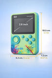 KidoKraze G5 Handheld Game Console with LCD screen displaying retro games and a sleek portable design.