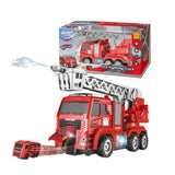 Rescue Fire Truck Playset with Mini Vehicle Ejection Launcher