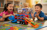 2-in-1 Foldable Dinosaur Truck With 6 pcs Cars and Racing Track