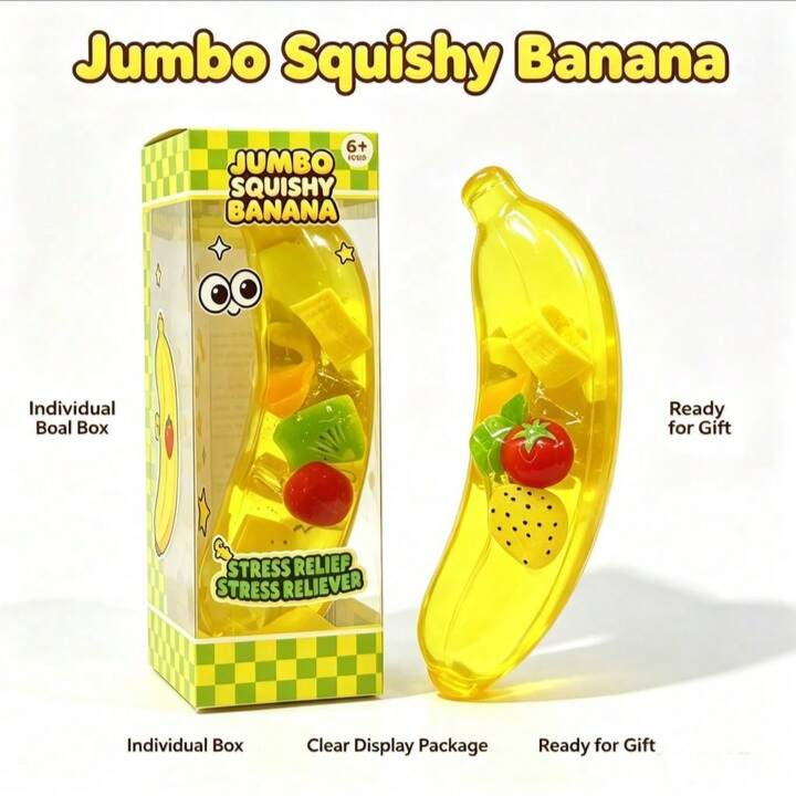 Squeezy Jumbo Banana Stress Relief Squishy