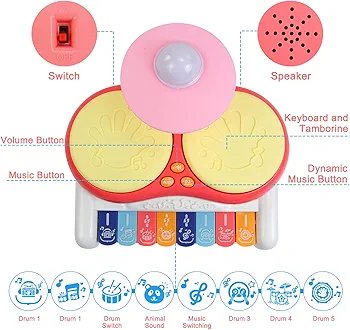 Kids Musical Drum and Piano Toy – Early Learning Instrument