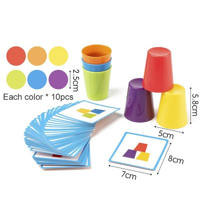 Colour Classification Stacking Cup Game – Pattern Matching