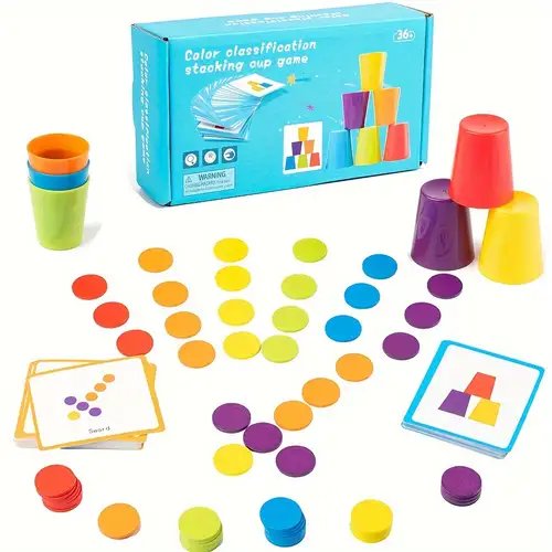 Colour Classification Stacking Cup Game – Pattern Matching – KidoKraze