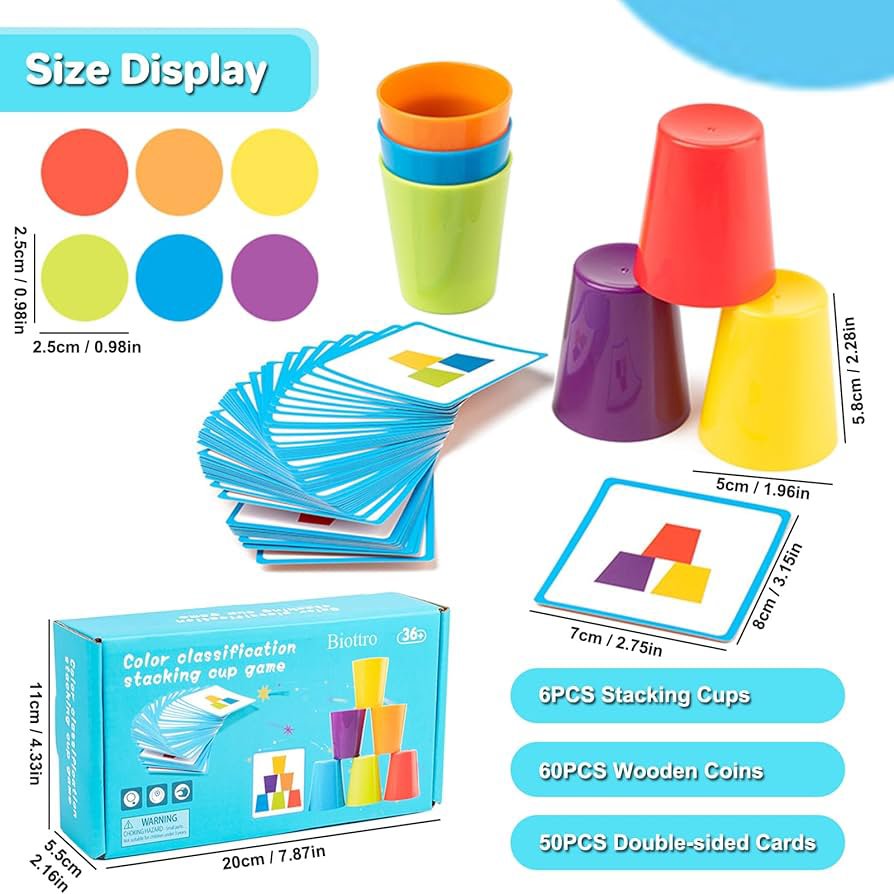 Colour Classification Stacking Cup Game – Pattern Matching