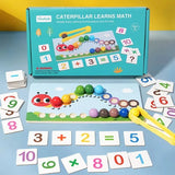Wooden caterpillar Learn math bead set