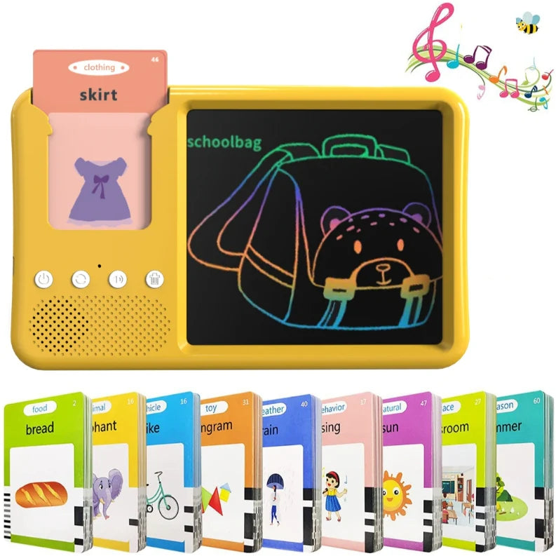 2-in-1 Kids Smart Flash Card Reader & LCD Writing Tablet