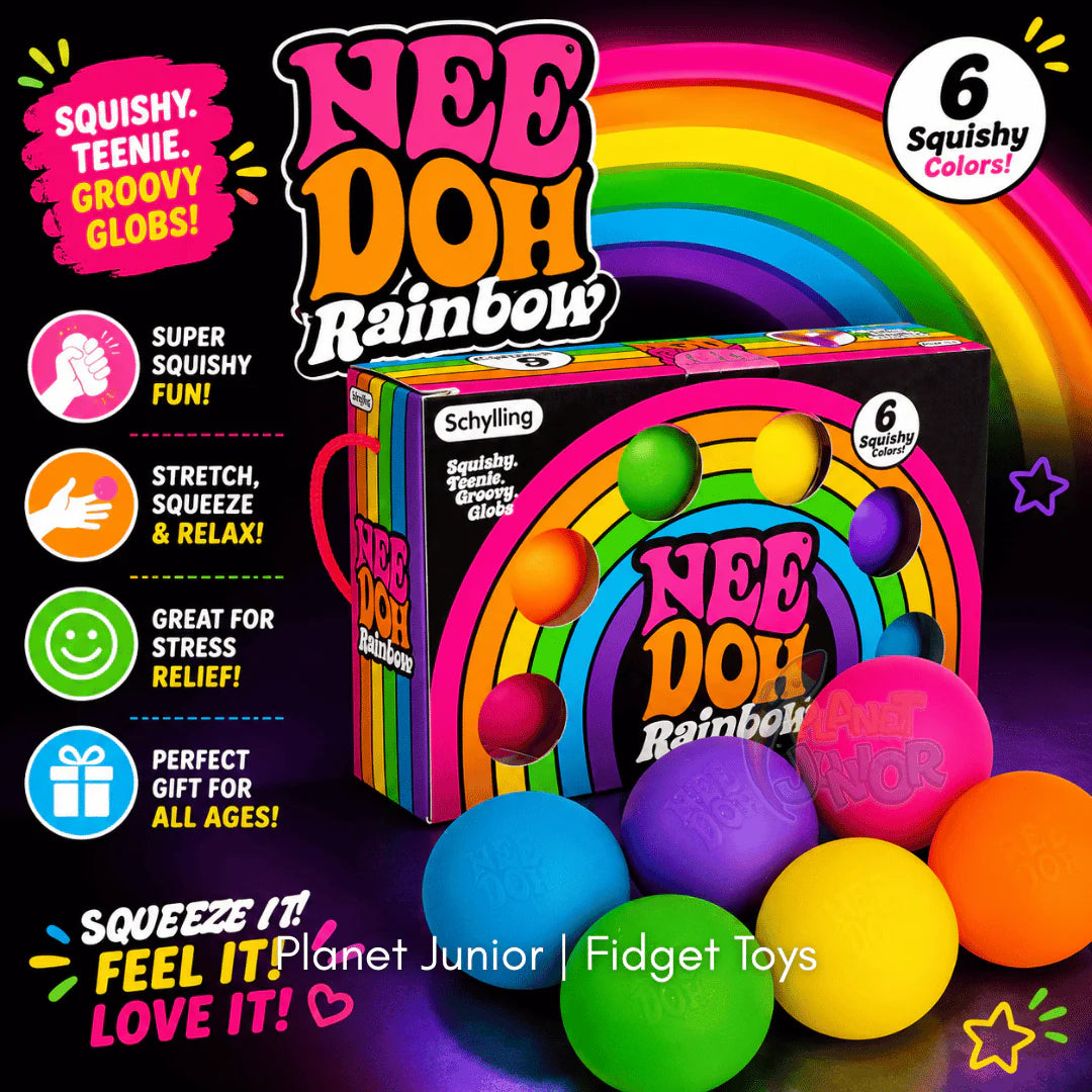 NeeDoh Rainbow Groovy Globs Pack of 6