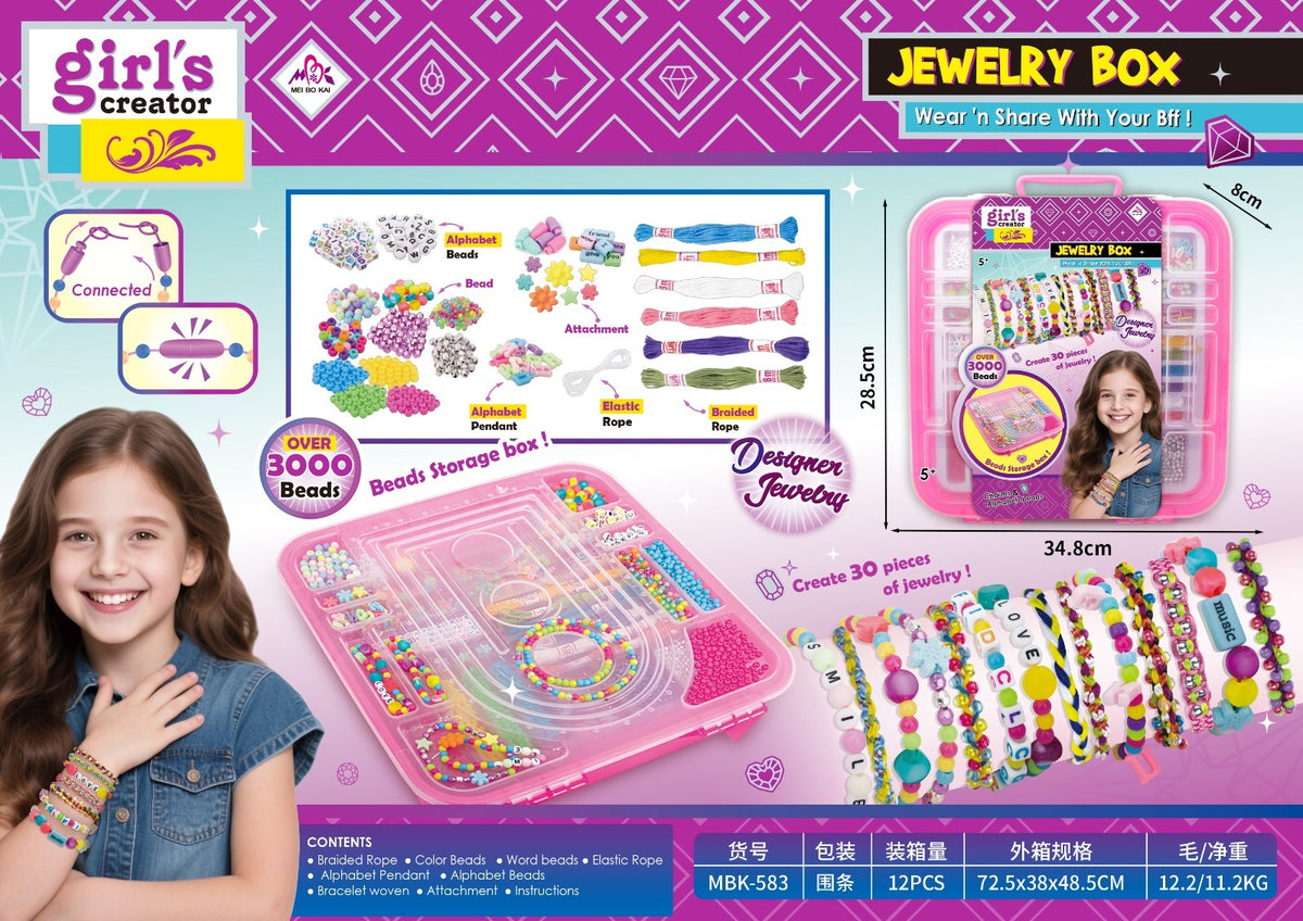 DIY Ultimate Friendship Bracelet Maker Kit - 3000+ Beads & Charms